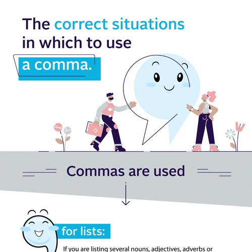 Comma rule infographic to appeal to students of any age Design by ladydart