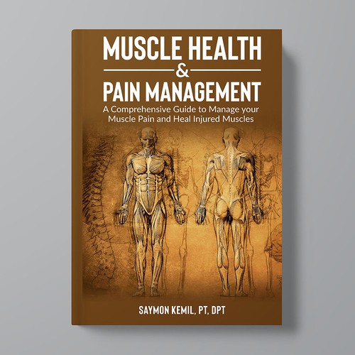 Book cover with a drawing images of the human anatomy combining muscles and bone structure. Design by Xnine