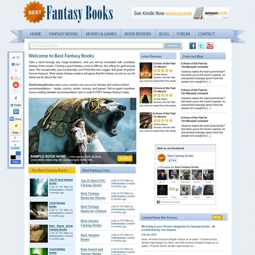 Help Best Fantasy Books with a new website design Design by rosiee007