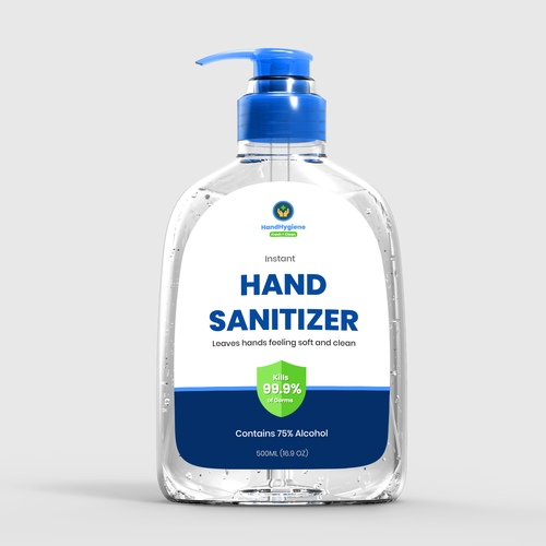 Hand Sanitizer Product Label / Logo Design Design by Kushanthi Hasinika