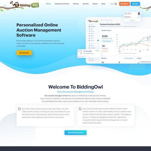 Leading charity auction management website looking for redesign, Web page  design contest