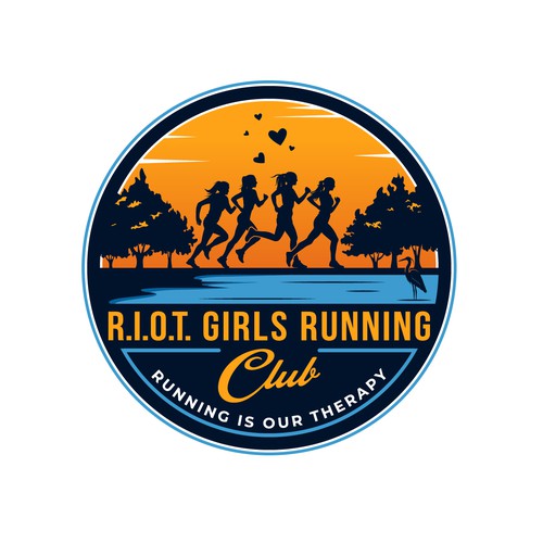 Riot girls running club logo for women runners Design by PXRon