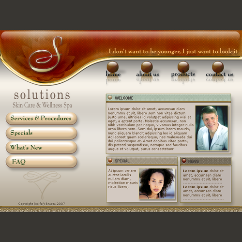 Website for Skin Care Company $225 Design by brasta