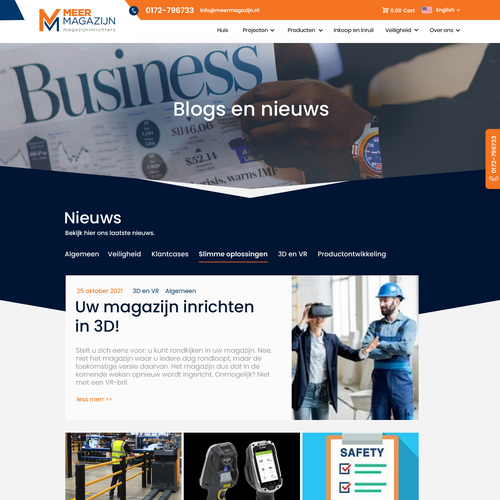 Creative website templates for a leading pallet racks company_ Meermagazijn Design by Technology Wisdom