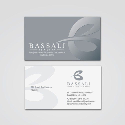 Chic business card design needed for a jewelry designer  Business