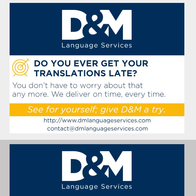 Flyers for translation company Banner ad contest