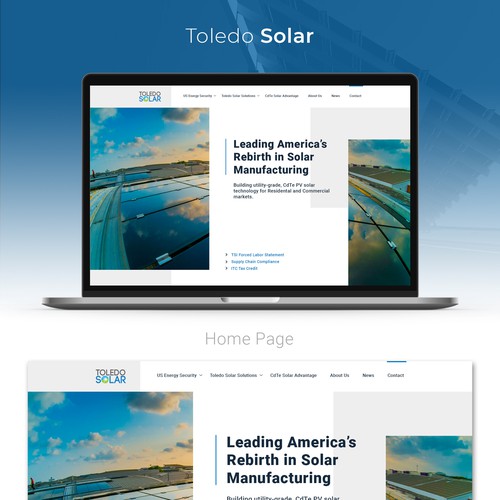 Website Redesign for Solar Panel Manufacturer and Tech Company Design by Vl@daS