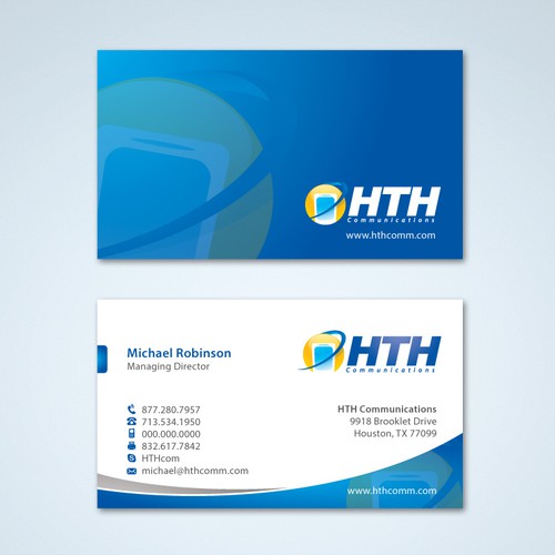 Business Card for HTH Communications Design by Tcmenk