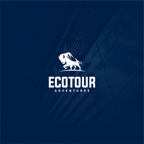 Creative Eco Tour logo integrating mountain  & bison Design by Unintended93