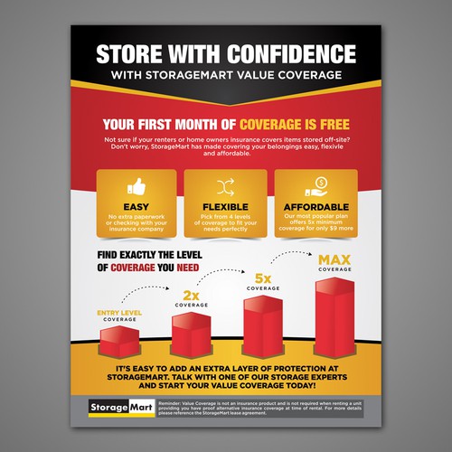 International Use StorageMart Value Coverage Flyer Postcard, flyer or