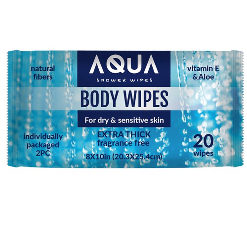 AQUA SHOWER WIPES :D Design by Studio C7