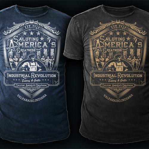 Create a Vintage Tee Shirt Design for Industrial Revolution Eatery & Grille! Tshirt contest