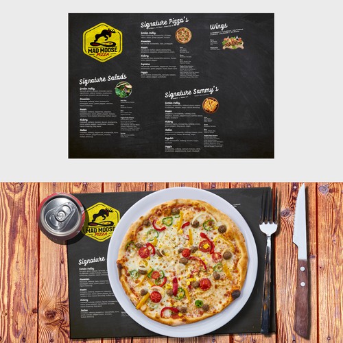 Mad Moose Pizza- Menu- Design by MBNJ