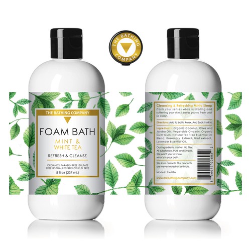 Foam Bath Bottle Labels Design by emmafoo