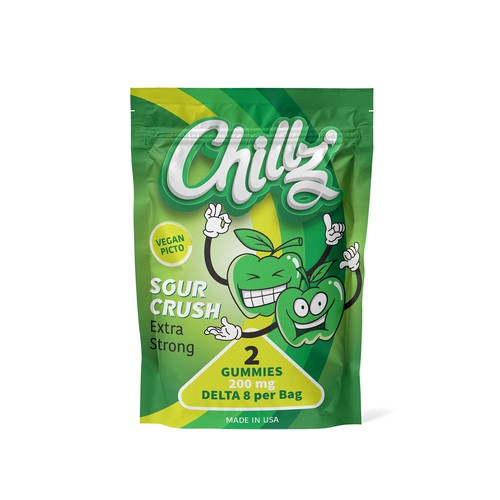 CHILLZ CBD Brand need his new packaging for his DELTA 8 Gummies Design by akwas