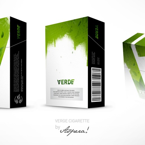 Verde Green Tea Cigarette Box Design Design by Aspera Design