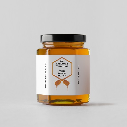 The Bees Need You! Wild Forest Honey Label Design. Design by Fan Tas Tic