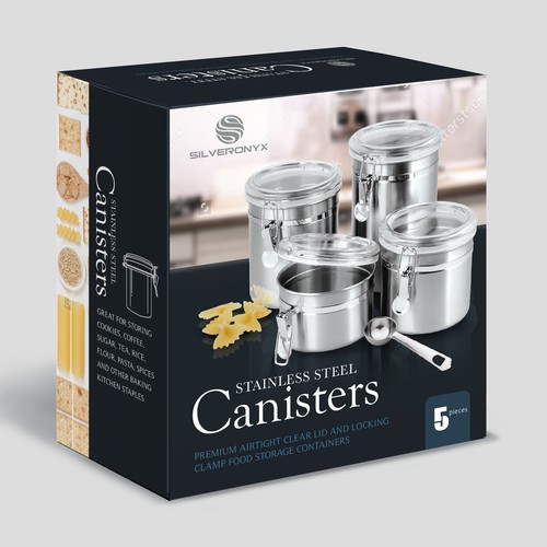 OGGI Stainless Steel Clamp Canister w/ Clear Lid & Reviews