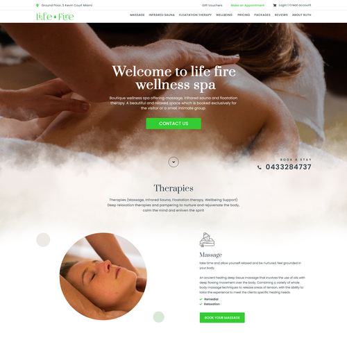 Simple Wellness Spa Website Design by Web Hub