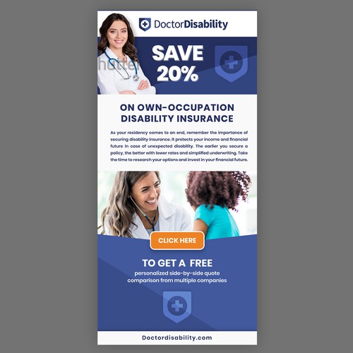 Design an email template for disability insurance for doctors Design by Ahsanaq