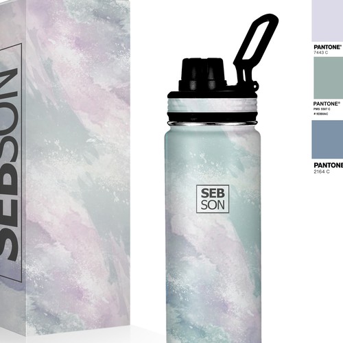 Watercolor design for bottle and mug-ontwerp door WesD