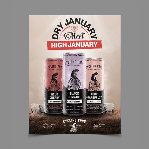 Create a 'Dry January meets High January' poster.  Have Fun, Be Creative, Open to all suggestions. Design von laxman2creative