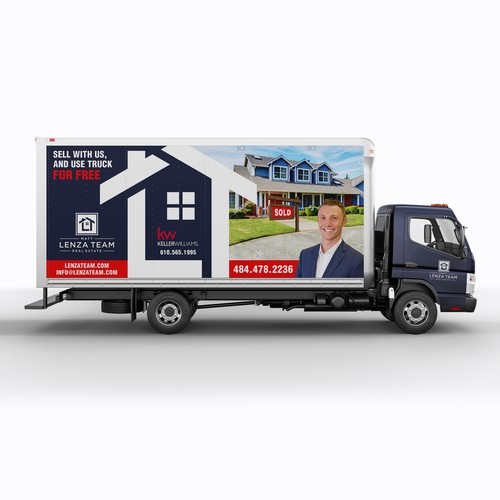 Custom Truck Design Wrap for Real Estate Agent, CREATIVE PROFESSIONAL CLEAN Design by HARU_ICHIBAN_