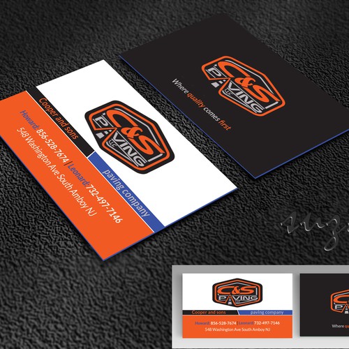 We are an asphalt paving company  card with character, style, stands out from everyone nothing bland no white ,add stuff Design von SUJAN SARDER