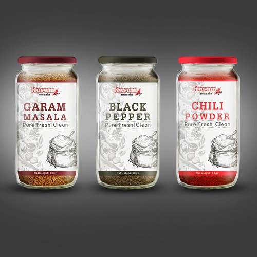 Design a classy packaging label for a spices company | Product label ...