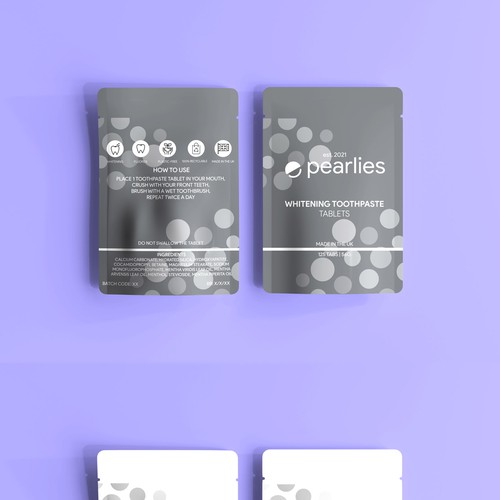 Design an attractive refill pack for a trendy new toothpaste tablet brand Design by Radu Rodica Mihaela