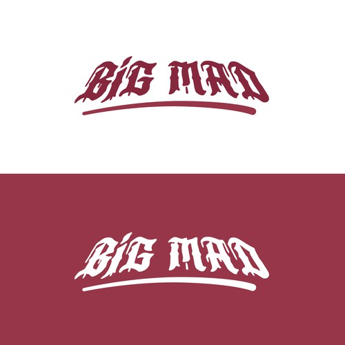 Custom typography logo for Melbourne hardcore band BIG MAD Design by MagesticD