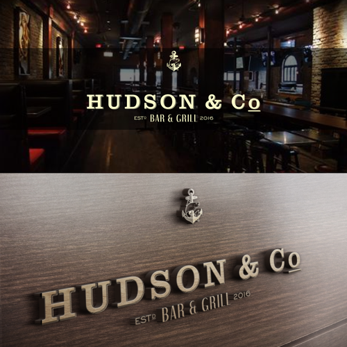 Ontwerpen | Hudson & Co | Bar and Grill | Logo ontwerp ontwerpwedstrijd