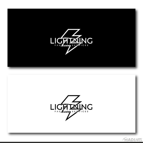 Cool logo using a lightning bolt for commercial maintenance/cleaning company. Design by HadiArts