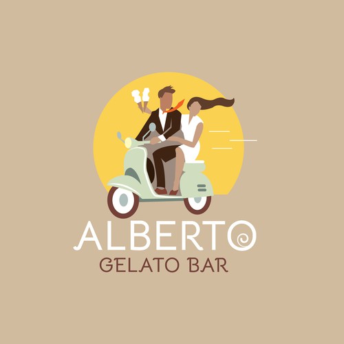 We need a creative interesting logo for gelato bar "Alberto Gelato Bar" Design by LOGStudio