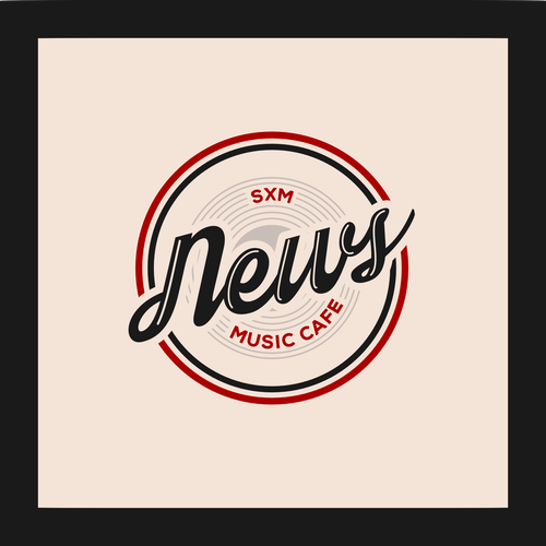 Designs the news music cafe sxm, REVAMP the old logo add live (as in