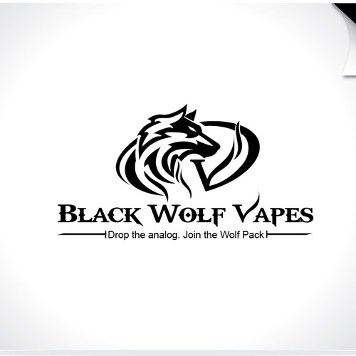 Bad Ass Black Wolf Logo For New Electronic Cigarette Store Logo