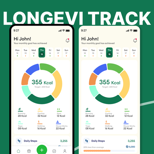 Need a mobile app design for longevity tracking app Design by monodeepsamanta