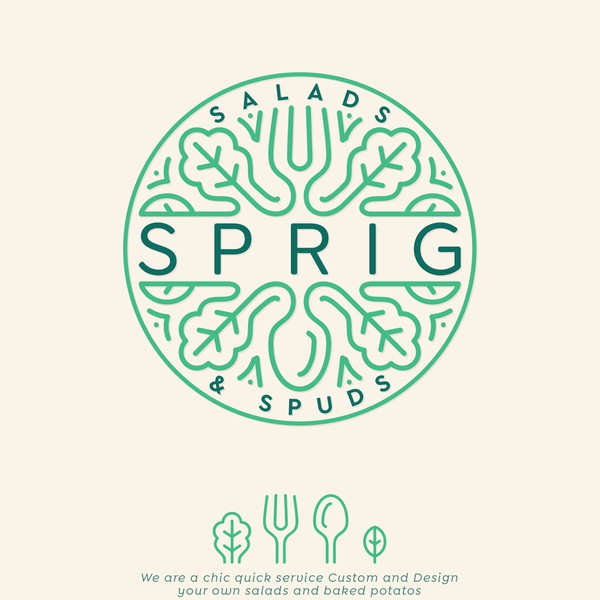 Logo design for Sprig Salads and Spuds