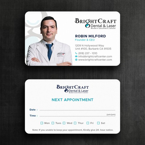 Modern Dental and Medical SPA business card Design réalisé par Felix SH