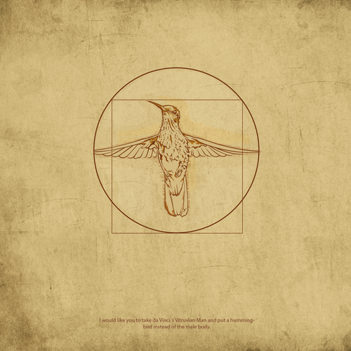 Leonardo da Vinci - Hummingbird Drawing Design von JairOs