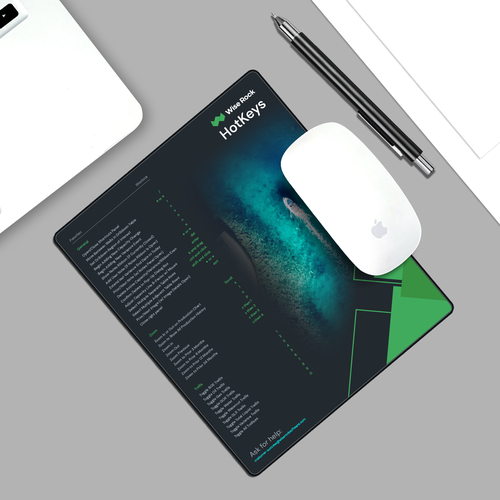 Mouse Pad Image to Showcase Company Logo & Software Hotkeys (7.75×9.25″ Mouse Pad) Design by Varian Wyrn