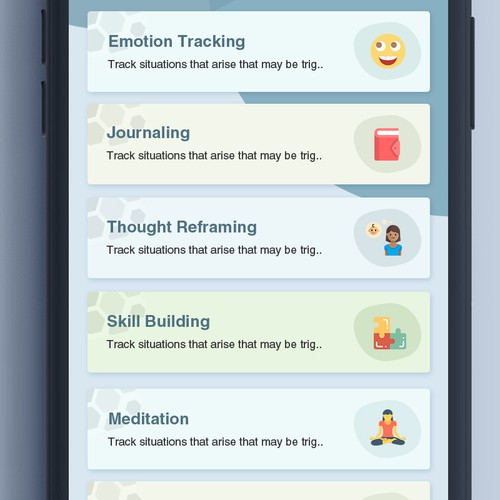 Mental Health App needs fresh design ideas Réalisé par xPrtDesigner