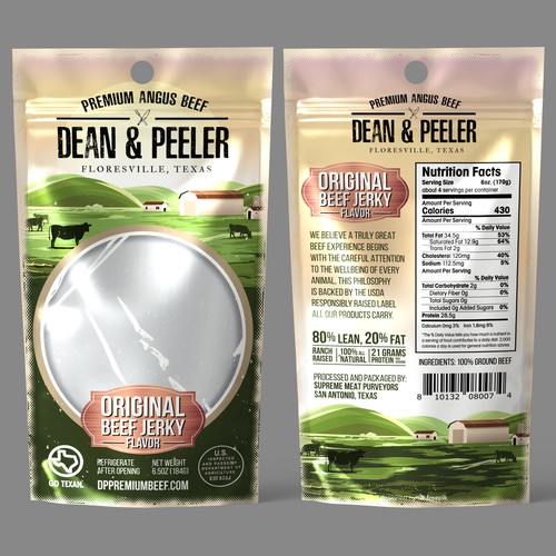 Beef Jerky Bag for Texas Angus Beef Brand Design by Dzhafir