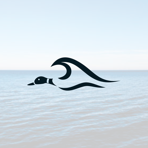 Coastal lifestyle brand featuring a mallard duck and wave, appeal to outdoor enthusiasts and surfers Design réalisé par muuter