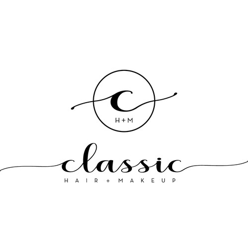 Upscale hair salon simple classic glamour logo Design by s e r i f