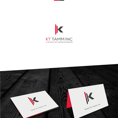 Create a design that highlights my initials "KT" as well as incorporate my business name "KT TAMM,IN Design by Redbot