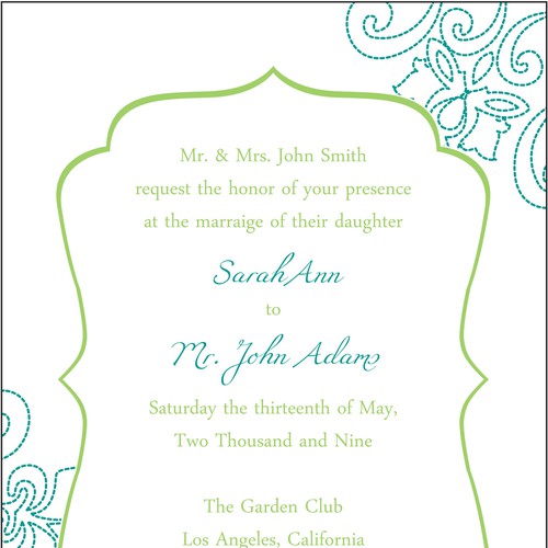 Letterpress Wedding Invitations Design por Christy