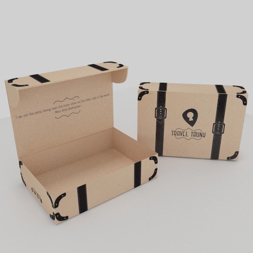 Design a shipping box that looks like vintage luggage for female travel
