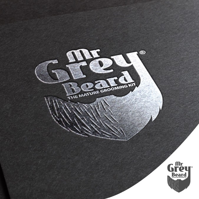 Design A Trendy Hipster Beard Grooming Kit Logo For The Mature Grey