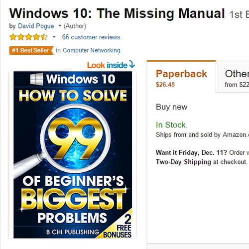 Create a *UNIQUE and BOLD Cover* for a Computer Book on Windows 10 (ebook and paperback) Design by klnz